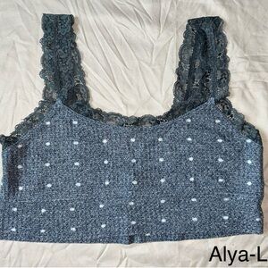 Alya Charcoal Lace Crop Top